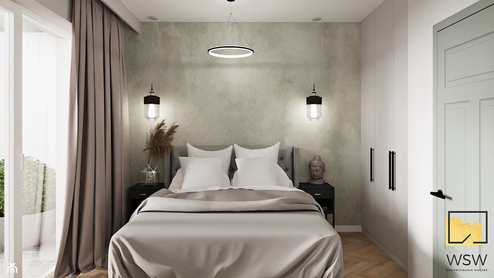ciepła, spokojna sypialnia modern classic w beżach - zdjęcie od Wydział Spraw Wewnętrznych - Homebook
