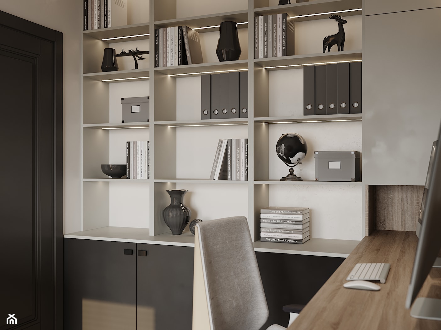 nowoczesne mieszkanie w ciemnej tonacji w lekkim stylu soft loft - zdjęcie od Wydział Spraw Wewnętrznych - Homebook