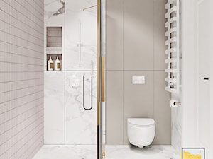 beżowa łazienka modern classic z dużym prysznicem - zdjęcie od Wydział Spraw Wewnętrznych