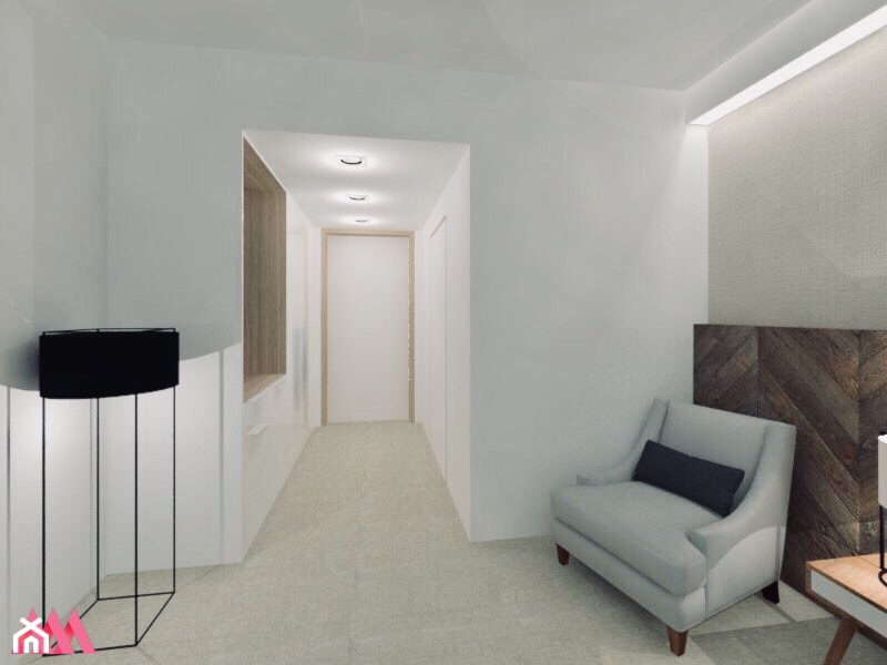 Pokój hotelowy - Średni biały hol / przedpokój - zdjęcie od MWZ Architektura Wnętrz - Homebook