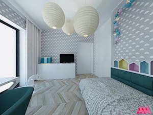 Pokój dziecięcy - Średni szary pokój dziecka dla nastolatka dla chłopca dla dziewczynki, styl nowoczesny - zdjęcie od MWZ Architektura Wnętrz