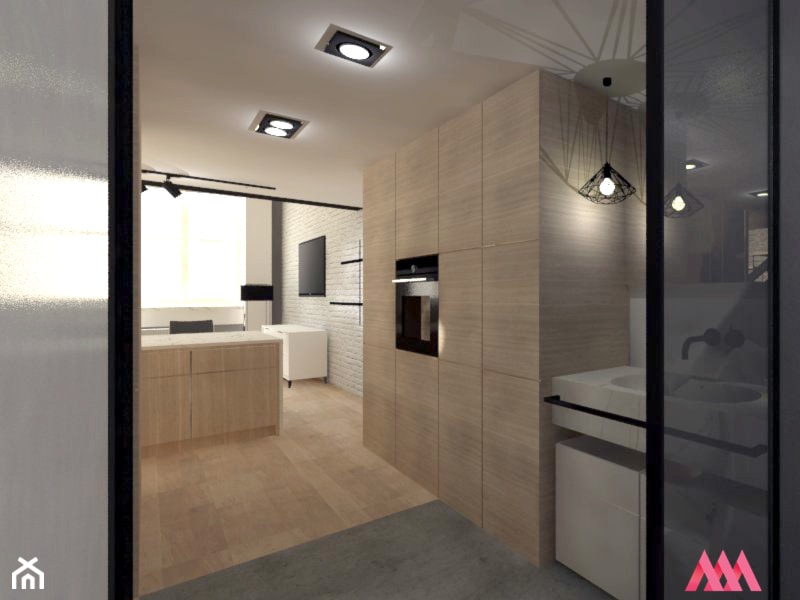 LOFT Żyrardów - Duża z punktowym oświetleniem łazienka z oknem - zdjęcie od MWZ Architektura Wnętrz - Homebook