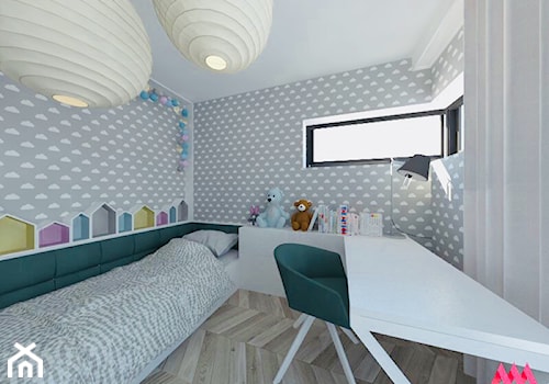 Pokój dziecięcy - Mały szary pokój dziecka dla dziecka dla chłopca dla dziewczynki, styl nowoczesny - zdjęcie od MWZ Architektura Wnętrz