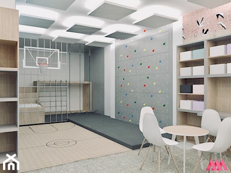 Aranżacje wnętrz - Pokój dziecka: Playroom - Duży biały szary pokój dziecka dla dziecka dla nastolatka dla chłopca dla dziewczynki - MWZ Architektura Wnętrz. Przeglądaj, dodawaj i zapisuj najlepsze zdjęcia, pomysły i inspiracje designerskie. W bazie mamy już prawie milion fotografii!