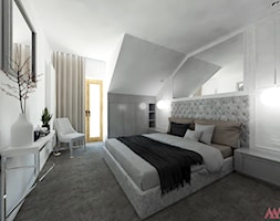 Dom | Lesznowola - Średnia szara sypialnia na poddaszu, styl glamour - zdjęcie od MWZ Architektura Wnętrz - Homebook