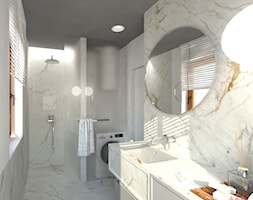 Dom | Lesznowola - Średnia z pralką / suszarką z punktowym oświetleniem łazienka z oknem, styl nowo ... - zdjęcie od MWZ Architektura Wnętrz - Homebook