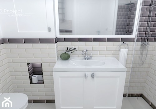 Dom w Nasielsku - Mała bez okna z lustrem łazienka, styl tradycyjny - zdjęcie od iO Project