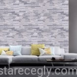 Kwarcyt Stackstone Cloud Grey płytki z kamienia naturalnego w salonie - zdjęcie od STARECEGLY.com