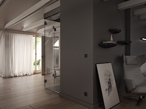 Wnętrza domu w Konstancinie - Średni szary salon - zdjęcie od Ev Architects