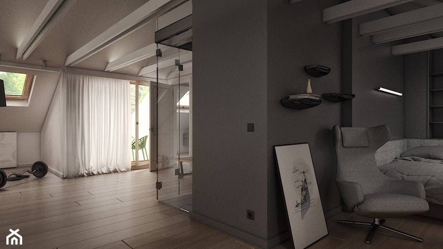 Wnętrza domu w Konstancinie - Średni szary salon - zdjęcie od Ev Architects