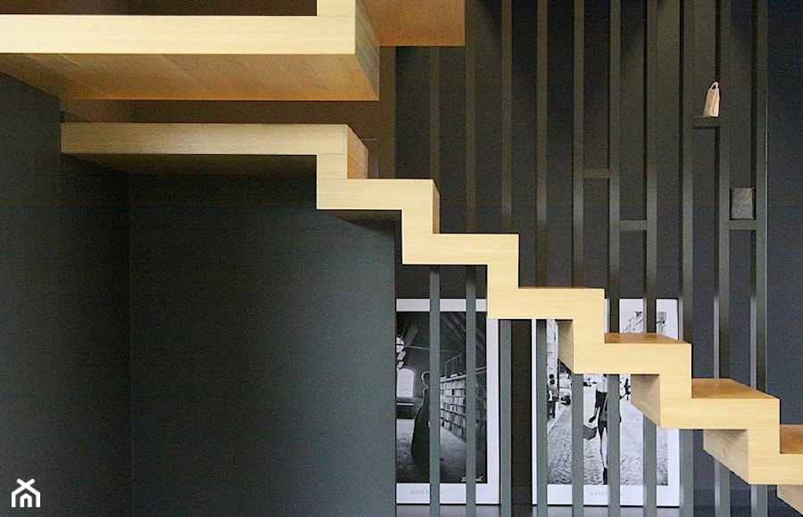 Wnętrza domu rodzinnego Wolsztyn - Schody, styl nowoczesny - zdjęcie od Ev Architects