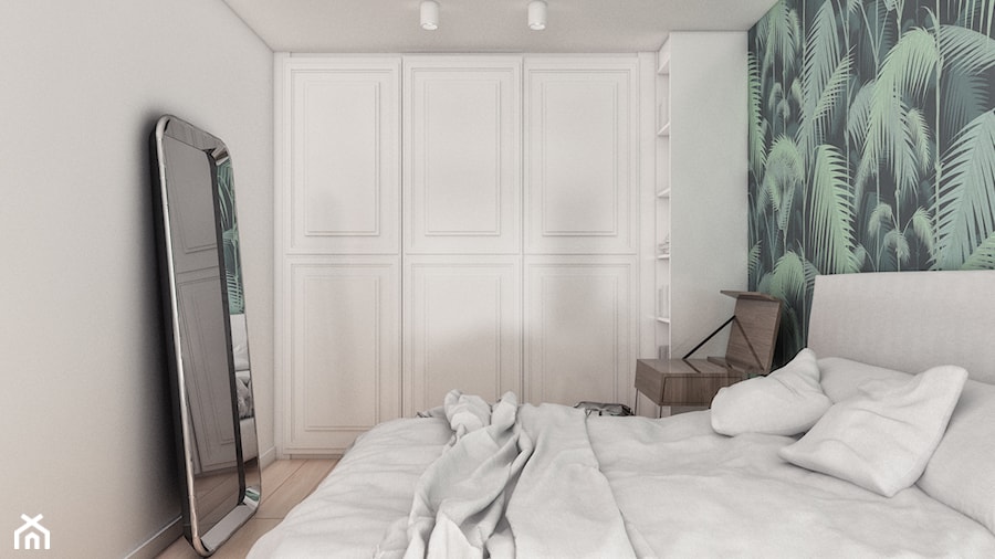 Wnętrza domu w Konstancinie - Średnia biała z biurkiem sypialnia, styl nowoczesny - zdjęcie od Ev Architects