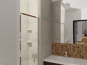 Projekt koncepcyjny mieszkania 3 - Mała na poddaszu bez okna łazienka, styl nowoczesny - zdjęcie od KRAMKOWSKA | PRACOWNIA WNĘTRZ