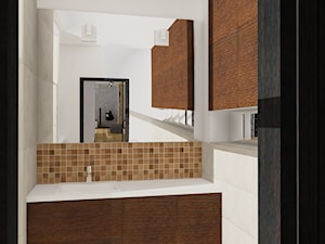 Projekt koncepcyjny mieszkania 3 - Mała na poddaszu bez okna łazienka, styl nowoczesny - zdjęcie od KRAMKOWSKA | PRACOWNIA WNĘTRZ