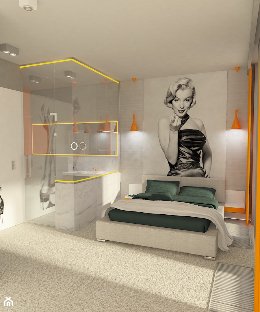 Projekt mieszkania na Powiślu - Sypialnia, styl nowoczesny - zdjęcie od KRAMKOWSKA | PRACOWNIA WNĘTRZ
