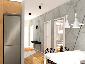 Projekt części wspólnej w mieszkaniu na Zaciszu - Kuchnia, styl nowoczesny - zdjęcie od KRAMKOWSKA | PRACOWNIA WNĘTRZ