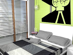 projekt mieszkania 40m2 - Sypialnia, styl industrialny - zdjęcie od KRAMKOWSKA | PRACOWNIA WNĘTRZ