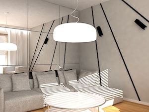 Projekt części wspólnej w mieszkaniu na Zaciszu - Salon, styl nowoczesny - zdjęcie od KRAMKOWSKA | PRACOWNIA WNĘTRZ