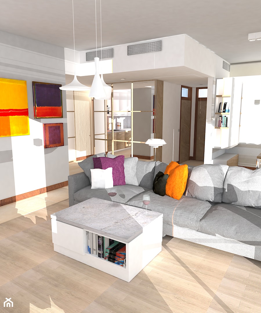 Projekt mieszkania na Powiślu - Salon, styl nowoczesny - zdjęcie od KRAMKOWSKA | PRACOWNIA WNĘTRZ