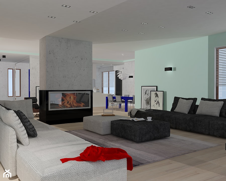 projekt parteru domu - Salon, styl minimalistyczny - zdjęcie od KRAMKOWSKA | PRACOWNIA WNĘTRZ