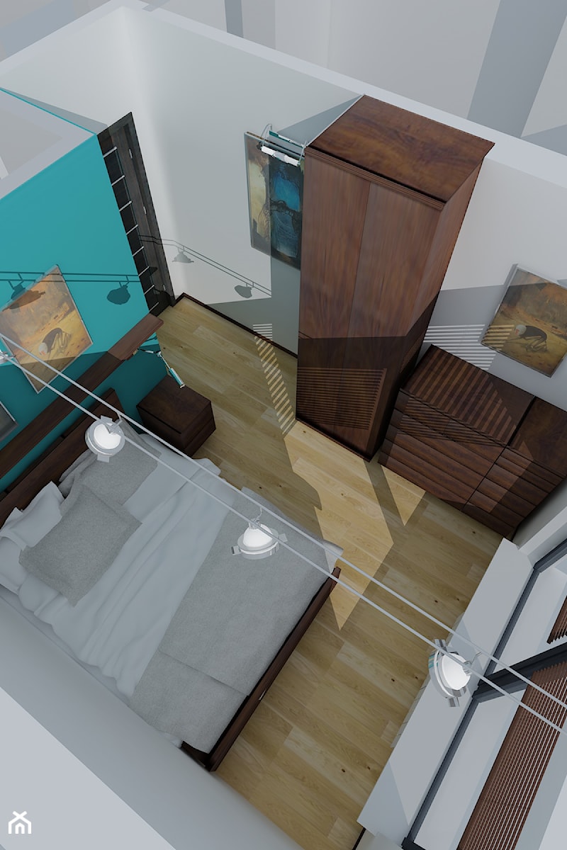 Projekt koncepcyjny mieszkania 3 - Sypialnia, styl nowoczesny - zdjęcie od KRAMKOWSKA | PRACOWNIA WNĘTRZ