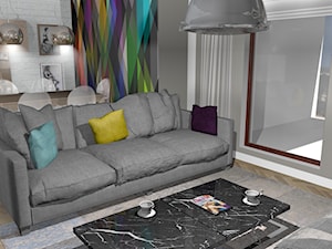 projekt przestrzeni wspólnej w mieszkaniu na Żoliborzu - Salon, styl glamour - zdjęcie od KRAMKOWSKA | PRACOWNIA WNĘTRZ