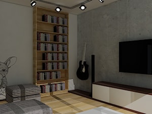 Projekt koncepcyjny mieszkania 3 - Średni biały szary salon, styl nowoczesny - zdjęcie od KRAMKOWSKA | PRACOWNIA WNĘTRZ