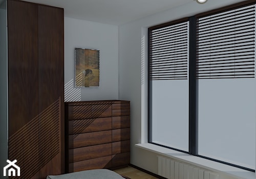 Projekt koncepcyjny mieszkania 3 - Średnia biała sypialnia, styl nowoczesny - zdjęcie od KRAMKOWSKA | PRACOWNIA WNĘTRZ