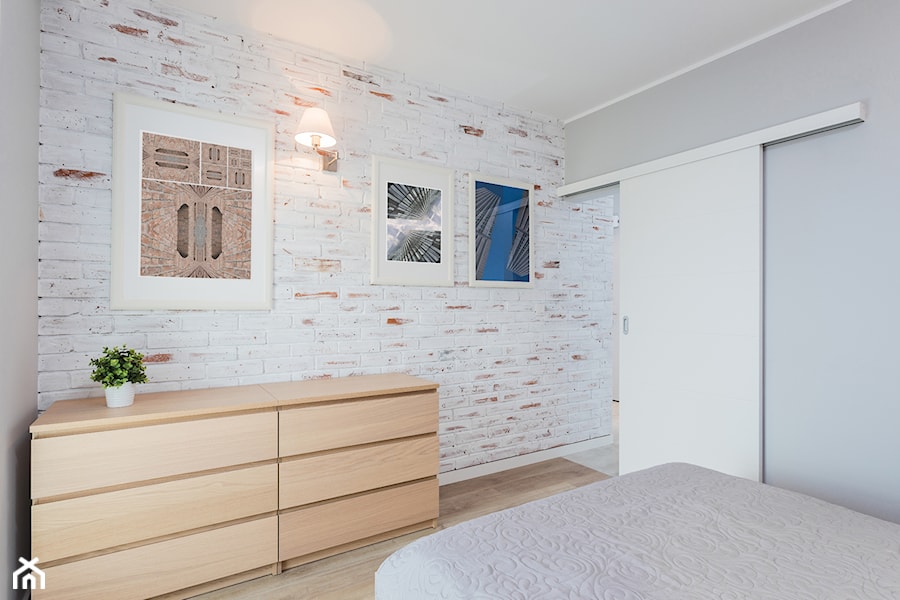 MIESZKANIE 52m2 - Średnia sypialnia, styl minimalistyczny - zdjęcie od KRAMKOWSKA | PRACOWNIA WNĘTRZ