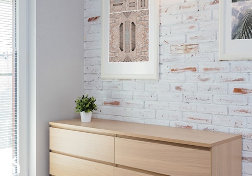 MIESZKANIE 52m2 - Średnia biała sypialnia, styl minimalistyczny - zdjęcie od KRAMKOWSKA | PRACOWNIA WNĘTRZ