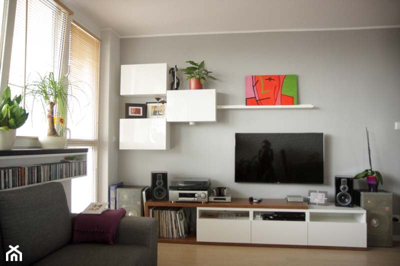 mieszkanie Warszawa-Bielany - Salon, styl nowoczesny - zdjęcie od KRAMKOWSKA | PRACOWNIA WNĘTRZ