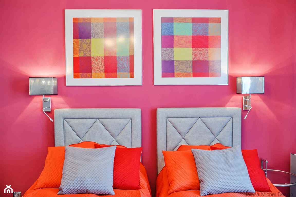 Kolorowe studio - Sypialnia, styl nowoczesny - zdjęcie od Helena Michel Design - Homebook