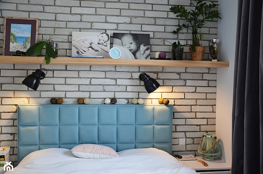 Kolorowy eklektyzm - mieszkanie w Gdyni - Sypialnia, styl skandynawski - zdjęcie od Helena Michel Design