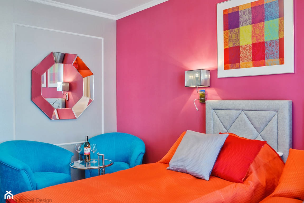 Kolorowe studio - Sypialnia, styl nowoczesny - zdjęcie od Helena Michel Design - Homebook