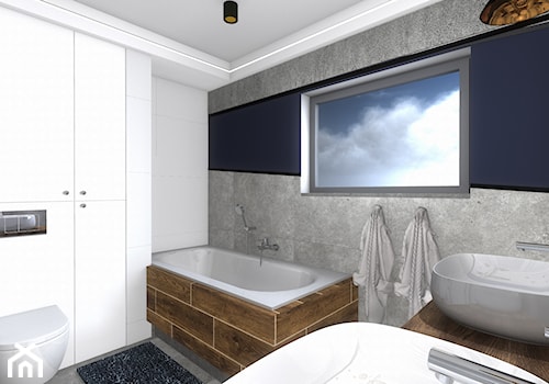 łazienka - Średnia z dwoma umywalkami łazienka z oknem, styl nowoczesny - zdjęcie od SPATIUM Hanna Blicharska