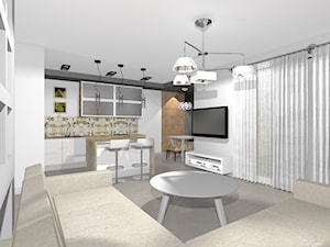 salon z kuchnią - Salon, styl nowoczesny - zdjęcie od SPATIUM Hanna Blicharska