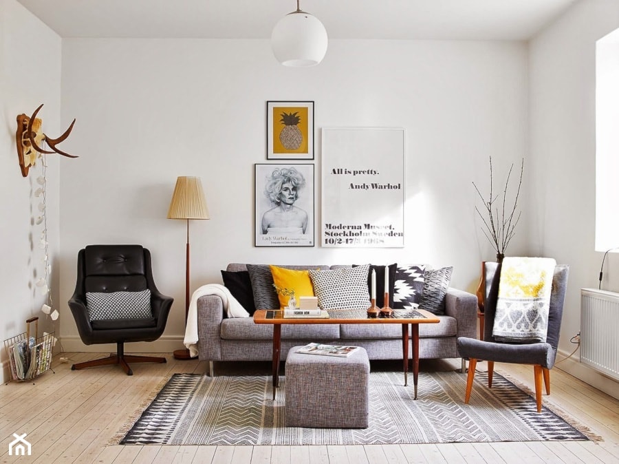 Mały biały salon, styl nowoczesny - zdjęcie od Tamara Klupińska - Homebook