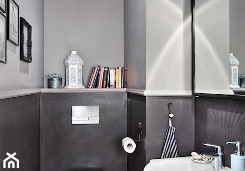 Moje własne "m" - Mała z lustrem łazienka, styl industrialny - zdjęcie od Gago Home