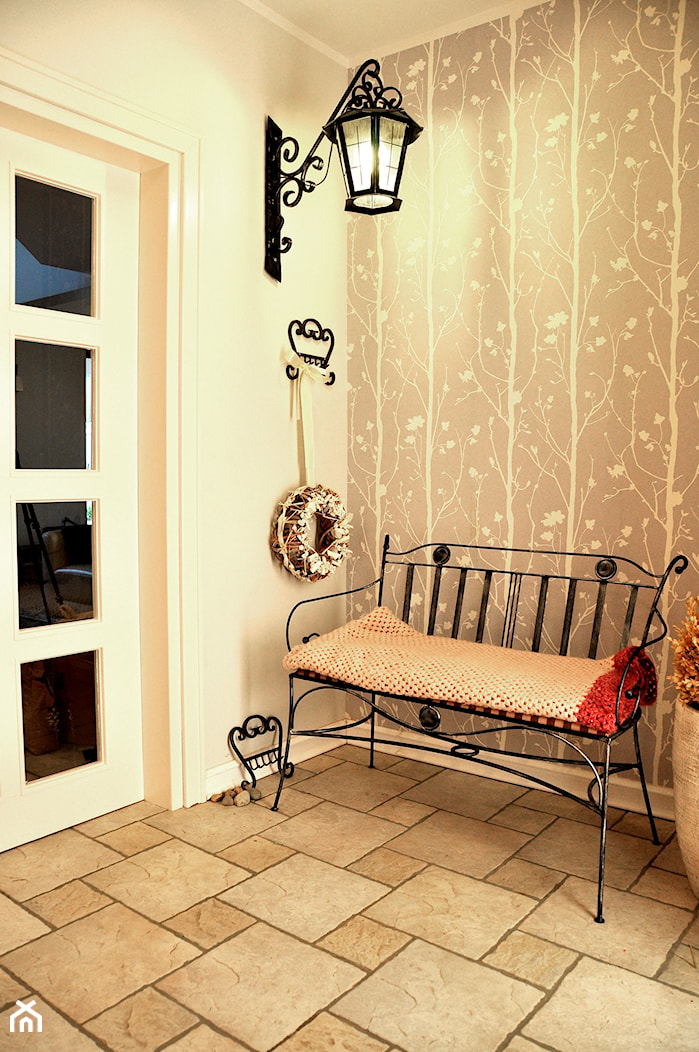 Dom Gdańsk Otomin - Średni beżowy z marmurem na podłodze hol / przedpokój, styl prowansalski - zdjęcie od Gago Home - Homebook