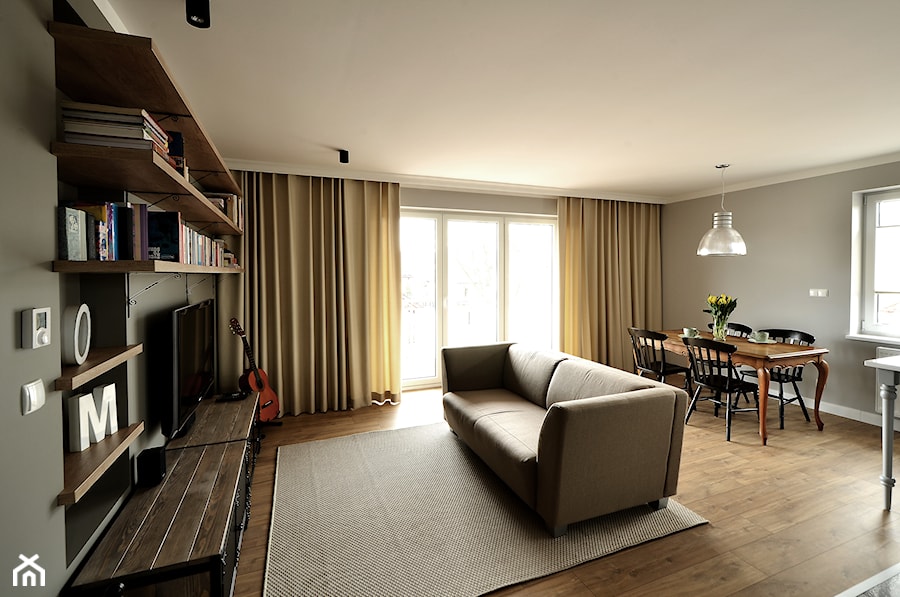 Mieszkanie Rumia 1 - Średni szary salon z jadalnią, styl nowoczesny - zdjęcie od Gago Home