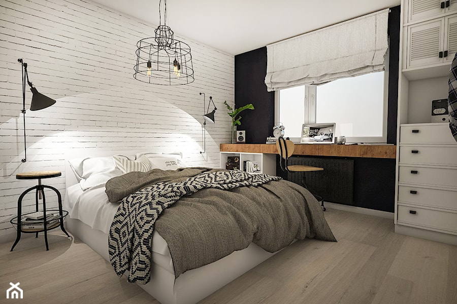 Projekt mieszkania w stylu loftowym - Salon - zdjęcie od StudioArchemia
