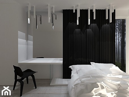 Aranżacje wnętrz - Sypialnia: I C I C L E S BEDROOM - Średnia biała z biurkiem sypialnia, styl minimalistyczny - MK Architektura Wnętrz. Przeglądaj, dodawaj i zapisuj najlepsze zdjęcia, pomysły i inspiracje designerskie. W bazie mamy już prawie milion fotografii!