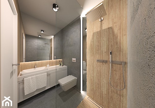 Mała łazienka *3 - Średnia bez okna z lustrem z punktowym oświetleniem łazienka, styl nowoczesny - zdjęcie od MK Architektura Wnętrz