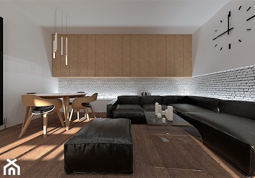 O L D HOUSE - Średni szary salon z jadalnią, styl nowoczesny - zdjęcie od MK Architektura Wnętrz