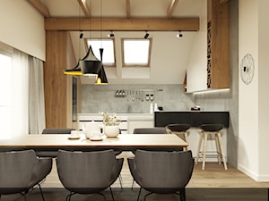 MIESZKANIE NA PODDASZU /120 - Średnia szara jadalnia w kuchni, styl nowoczesny - zdjęcie od EKLEKT DESIGN