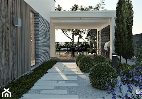 PROJEKT OGRODU /800 - Średni ogród za domem, styl nowoczesny - zdjęcie od EKLEKT DESIGN