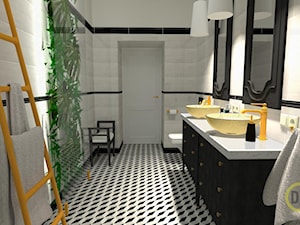 Łazienka w starej kamienicy - Duża z dwoma umywalkami łazienka, styl glamour - zdjęcie od DW Wnętrza