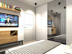 Sypialnia w stylu skandynawskim - Mała biała sypialnia, styl skandynawski - zdjęcie od DW Wnętrza