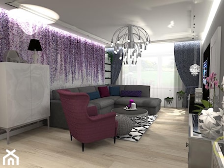 Aranżacje wnętrz - Salon: salon glamour - Mały szary salon, styl glamour - DW Wnętrza. Przeglądaj, dodawaj i zapisuj najlepsze zdjęcia, pomysły i inspiracje designerskie. W bazie mamy już prawie milion fotografii!