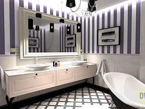 Elegancja-Francja - Średnia bez okna z lustrem z dwoma umywalkami łazienka, styl tradycyjny - zdjęcie od DW Wnętrza
